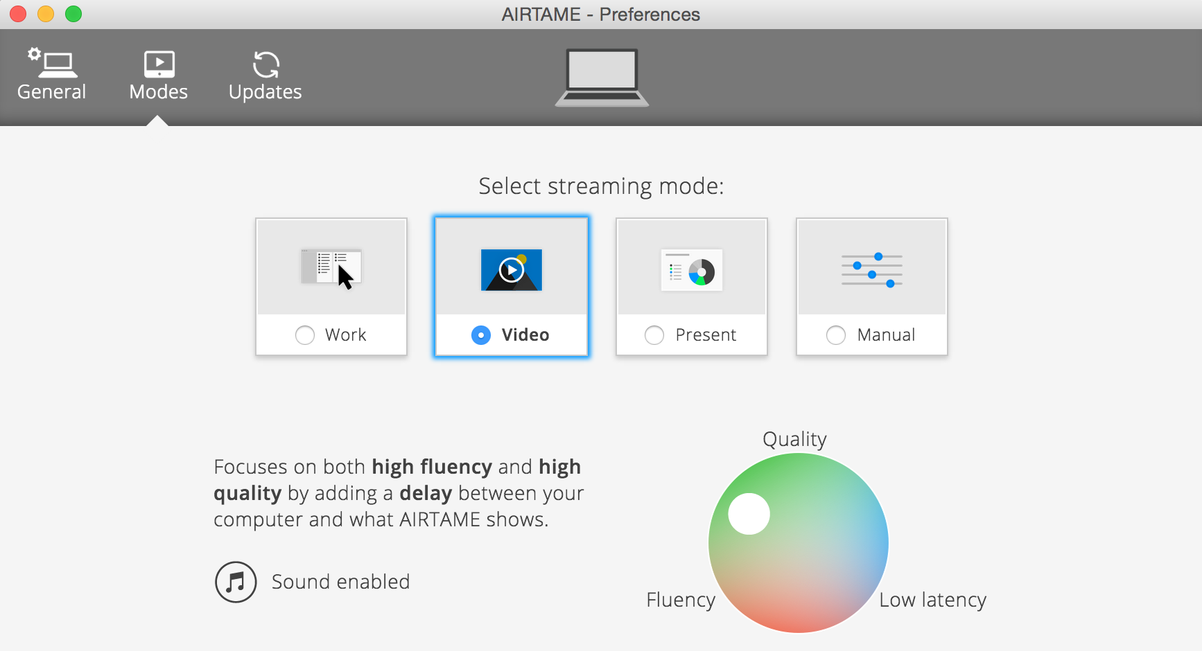 Airtame Preferences Mode